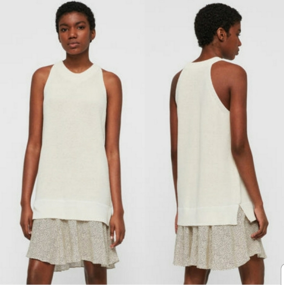 Allsaints Haliki Speckle Mini Tank Knit Dress Small